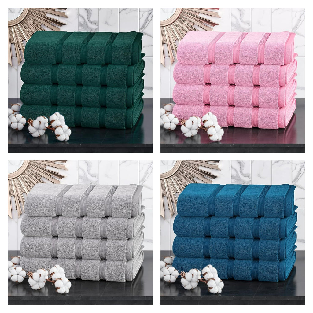 Luxury Towel Set 100% Cotton 4 Piece Bath Towel Set Bath Towel Bale 500 GSM.