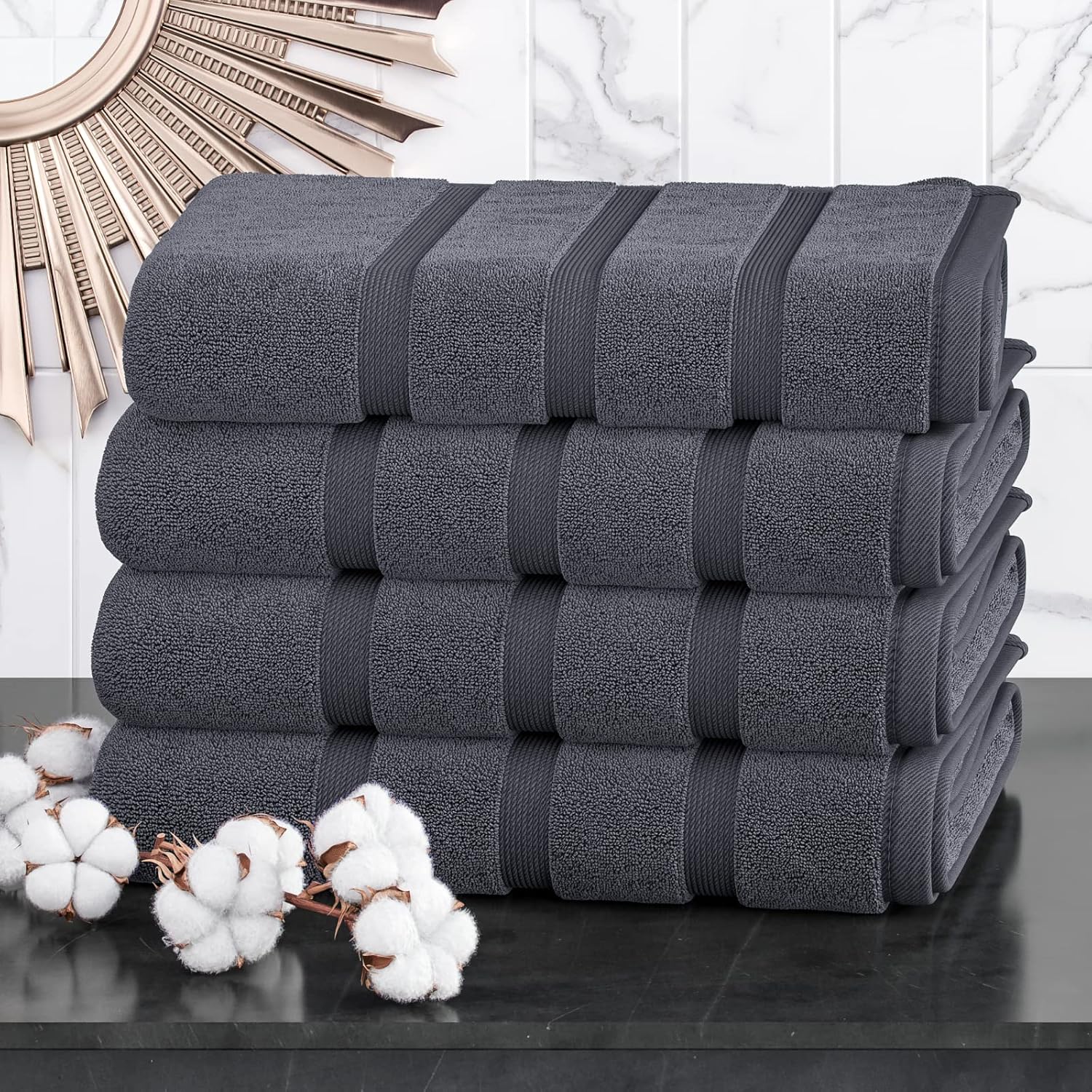 Luxury Towel Set 100% Cotton 4 Piece Bath Towel Set Bath Towel Bale 500 GSM.
