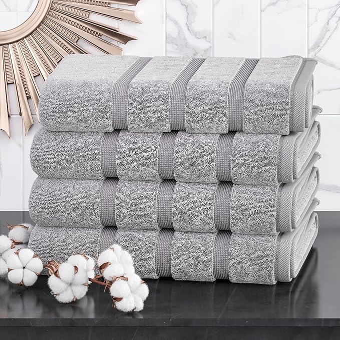 Luxury Towel Set 100% Cotton 4 Piece Bath Towel Set Bath Towel Bale 500 GSM.