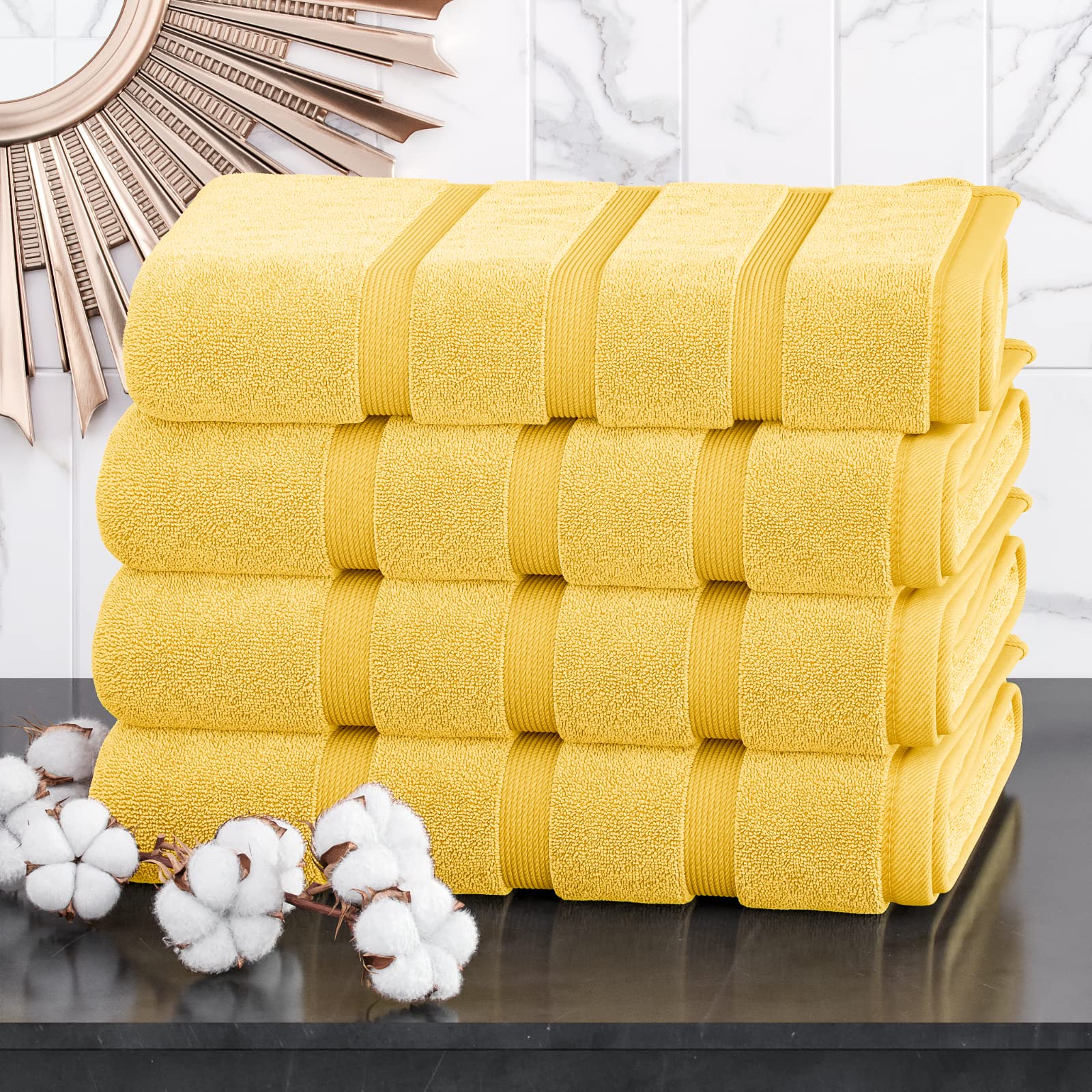 Luxury Towel Set 100% Cotton 4 Piece Bath Towel Set Bath Towel Bale 500 GSM.