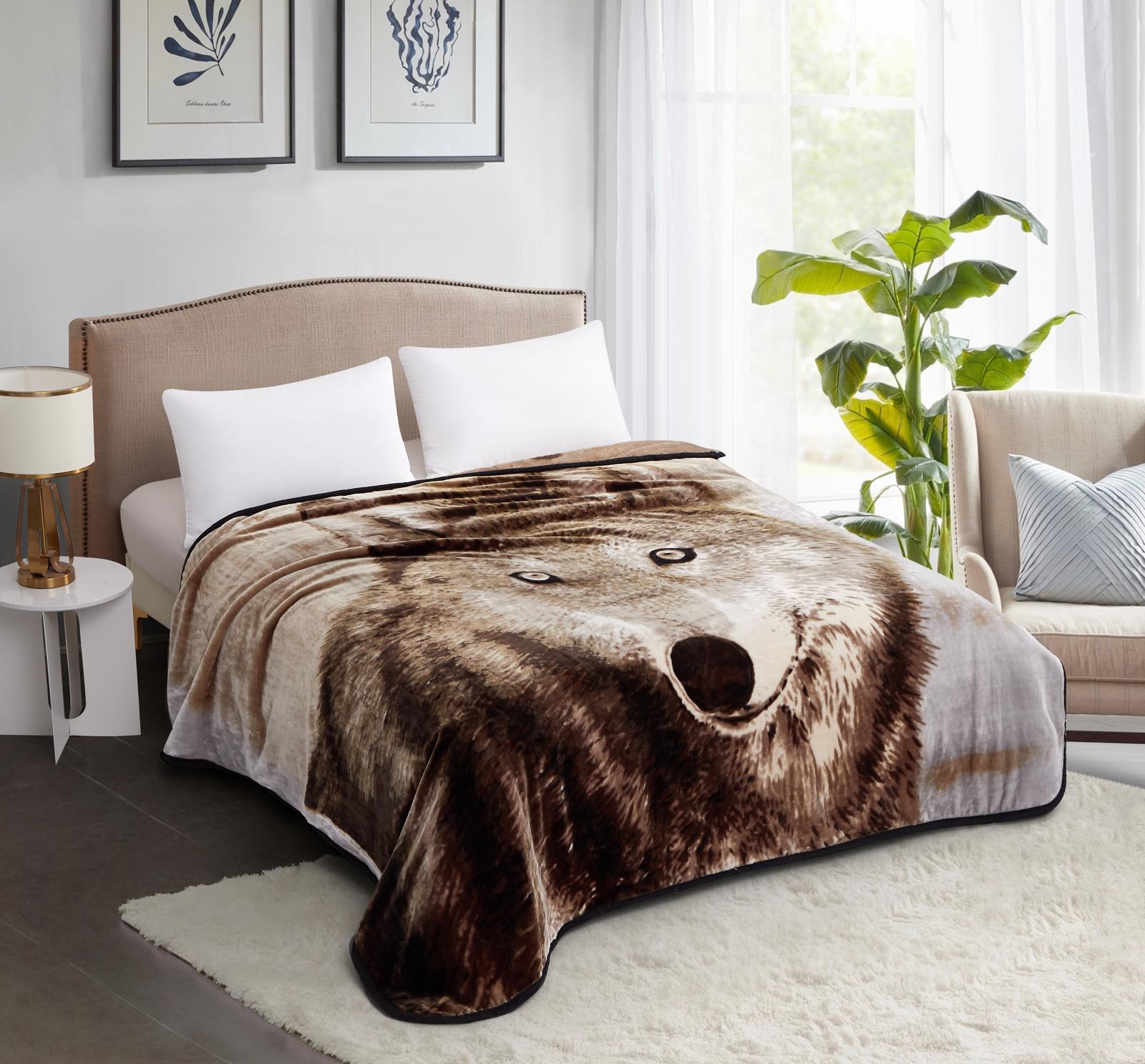 Luxury Digital Print Mink FAUX FUR THROW BLANKET Bed Sofa Double & King Size