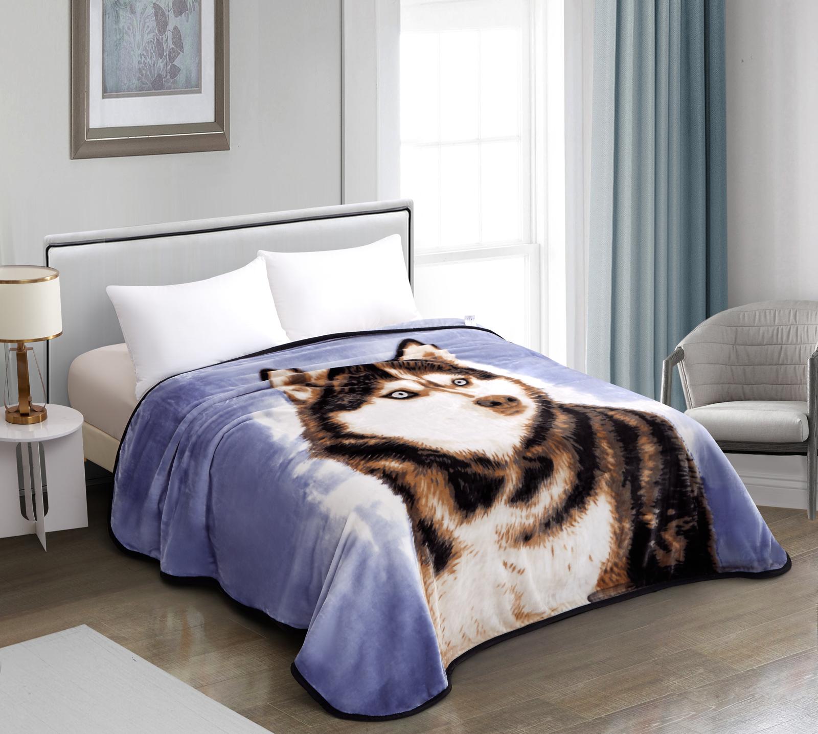 Luxury Digital Print Mink FAUX FUR THROW BLANKET Bed Sofa Double & King Size